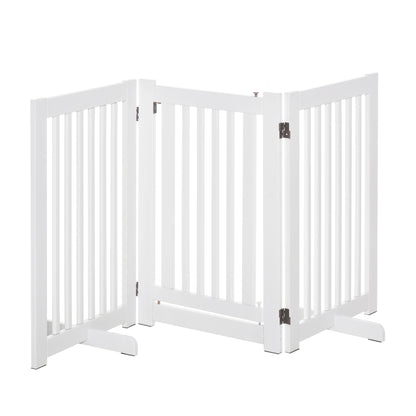 Speelhekje – Dierenbarrière – Babyhek – Veiligheidspaneel – Kinderafzetting – Inklapbaar – Verstelbaar tot 155 cm – MDF Wit
