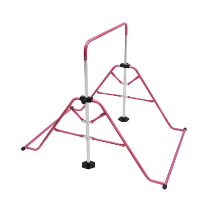 Turnstok – Gymnastiek Bar – Klimrek – Fitness Bar – Turnrek – Verstelbaar 115-155 cm – Stevig Stalen Frame Rosa