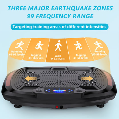 Trilplaat – Vibration Plate – Fitness Machine – Slankapparaat – Trainingsapparaat – 120 Snelheden Touchbediening – Mute Motor 200kg Max Belastbaar – Zwart