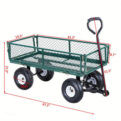 Kruiwagen – Tuinkar – Handkar – Tuinwagen – Landbouwkar – Gepoedercoat Staal – 10 Inch Luchtbanden – Inklapbaar Frame – 150 kg Draagvermogen