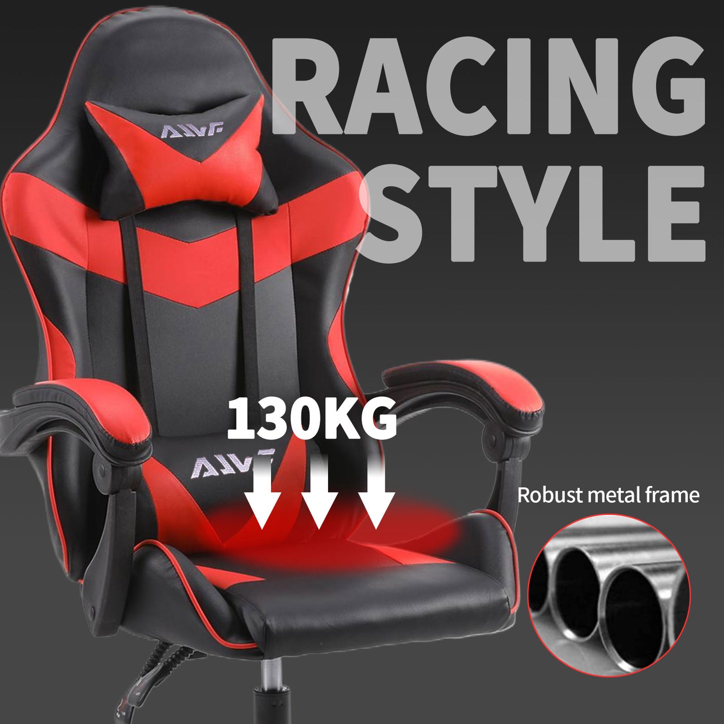High-Back Gaming Chair PC Office Chair Computer Racing Chair PU Desk Task Chair Ergonomic Executive Swivel Rolling Chair with Lumbar Support for Back Pain Women, Men
