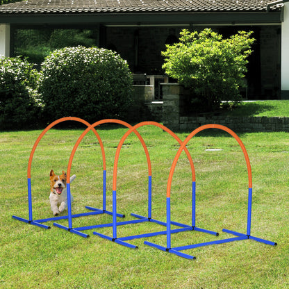 Hunde Agility Training Set 4-Teilig Mit Tragetasche Blau Orange 88 X 64