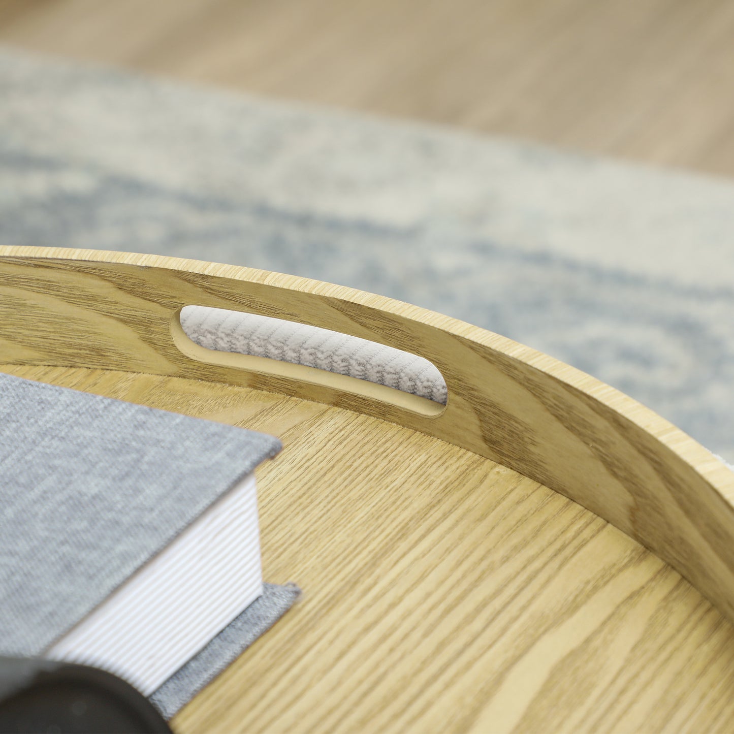 Opbergkruk Ronde Kruk Opbergbox Zitkruk Voetensteun – Crème Wit – Corduroy Stof – MDF Frame – Comfortabele Zitting – Handige Opbergruimte