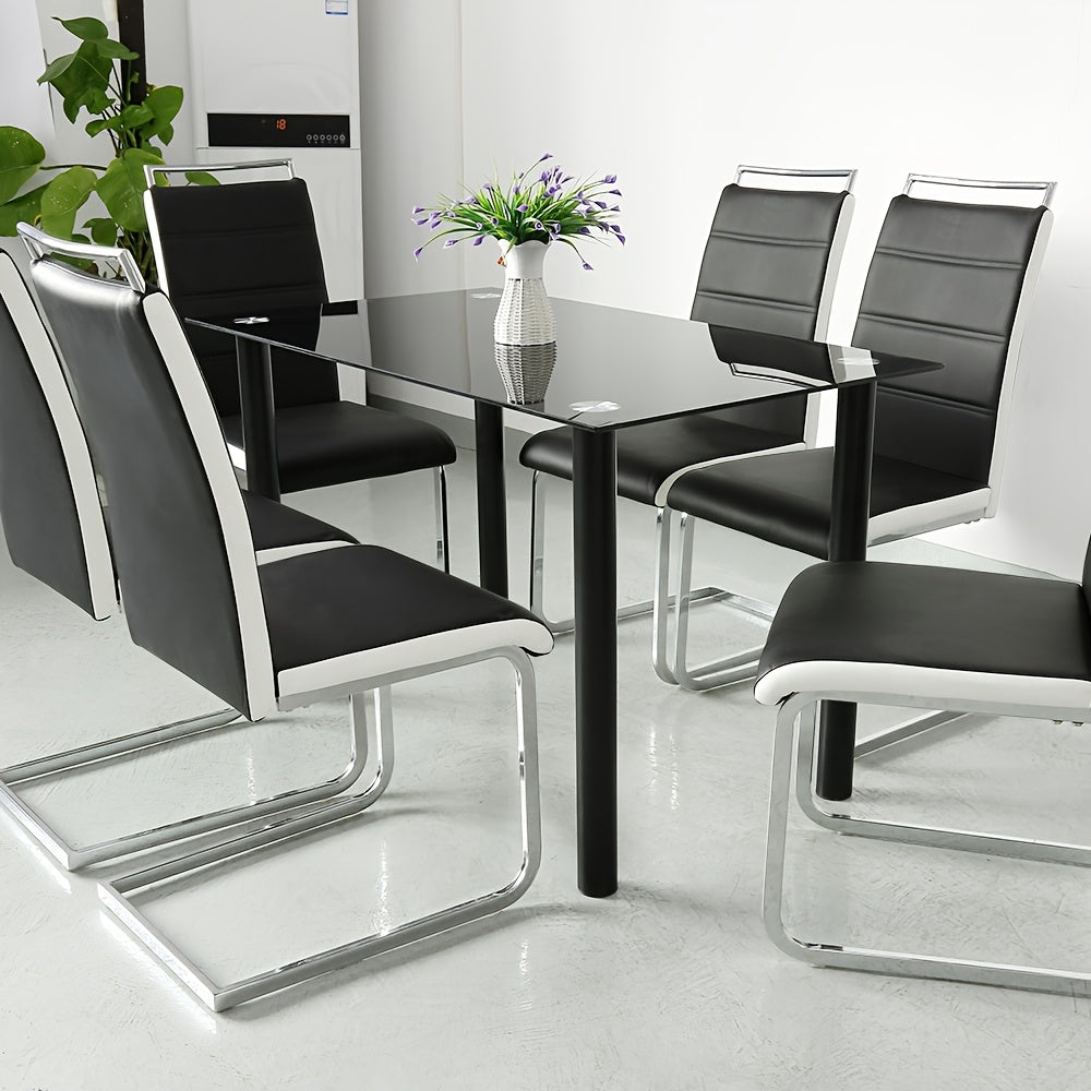 Eetkamerstoel – Kuipstoel – Stoel – Keukenstoel – Designstoel – Set van 2 – Wit Kunstleer – Ergonomisch Met Hoge Rugleuning – Met Chromen Onderstel – Eenvoudig Schoon Te Maken