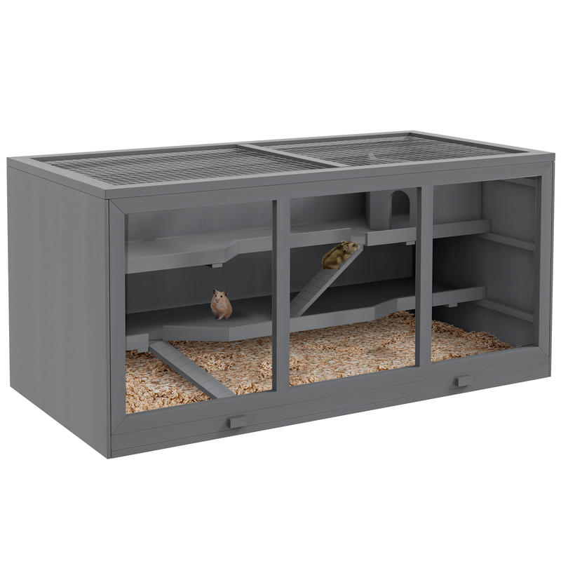 Lockable Wooden Hamster Cage Removable Base Ramp Ventilated, Animal Cage, Gerbil Cage, Hamster Cage Large, Hamster Enclosure, Hamster House, Hamster Supplies, Hamster Stuff, Mouse Cage, Small Animal Cage, Animal Enclosure, Ca