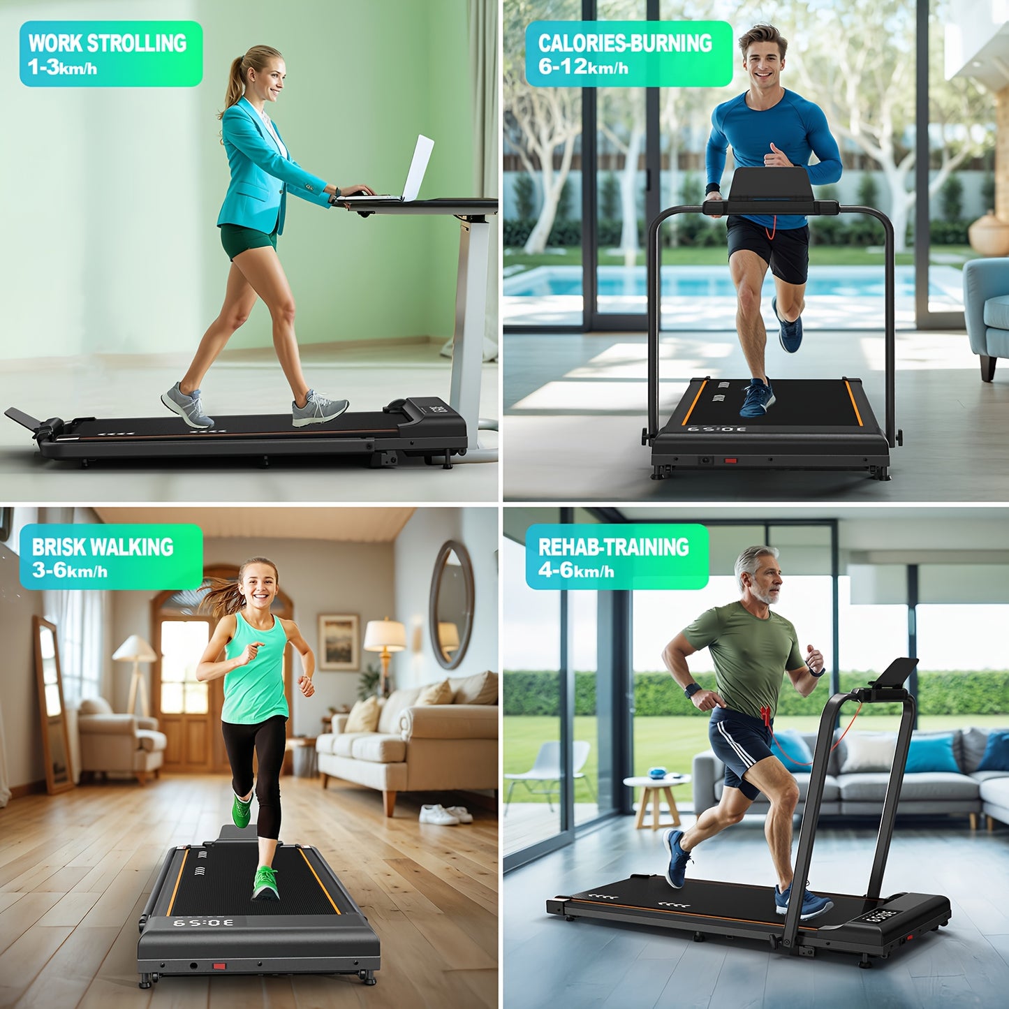 Loopband – Wandelband – Hardloopband – Walking Pad – Treadmill – Inklapbaar – 7% Helling – Stille 2,25 PK Motor