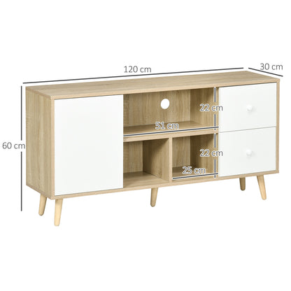 tv-meubel – tv-kast – tv-dressoir – tv-stand – media meubel – Scandinavisch design – massief houten poten – 120 cm breed