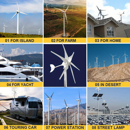 Draagbare Windturbine – Mobiele Windgenerator – Off-Grid Energie – Windmolen – 1000W Generator – 48V Aansluiting - QUORE
