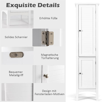 Hoge Kast – Smalle Kast – Opbergkast – Badkamerkast – Woonkamerkast – 160 CM Hoog – MDF Waterbestendig