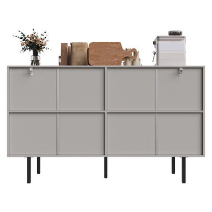 Dining Room Cabinet 140×38×82cm, Unique Design Storage Cabinet for Dining or Living Room, Freestanding Minimalist Sideboard in Gray,  Spacesaving Furniture, Sleek Storage Unit, Highquality Materials, Sturdy Cabinet, Versati