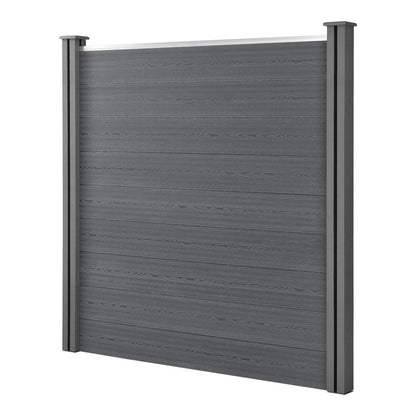 WPC Tuinafscheiding – Tuinhek – Schutting – Privacy Scherm – Windscherm – Grijs – 183 x 357 cm – Weerbestendig & Onderhoudsarm