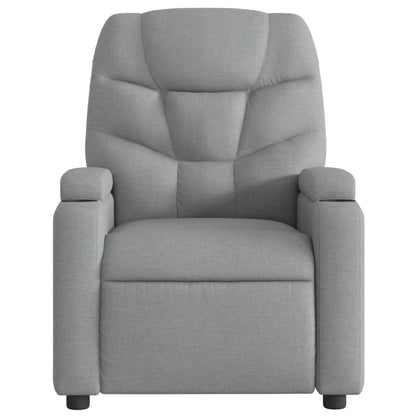 Massagestoel – Massagefauteuil – Relaxfauteuil – Relaxstoel – Ergonomische Stoel – Lichtgrijze Stof – Handmatige Verstelbare Rugleuning Tot 135 Graden
