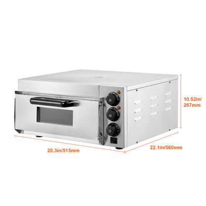 Elektrische Pizzaoven – Pizzaoven Oven Fornuis Bakoven – Pizzafornuis Keukenoven – RVS 40,6 cm – 360° Warmtecirculatie – Instelbare Temperatuur 50-350°C