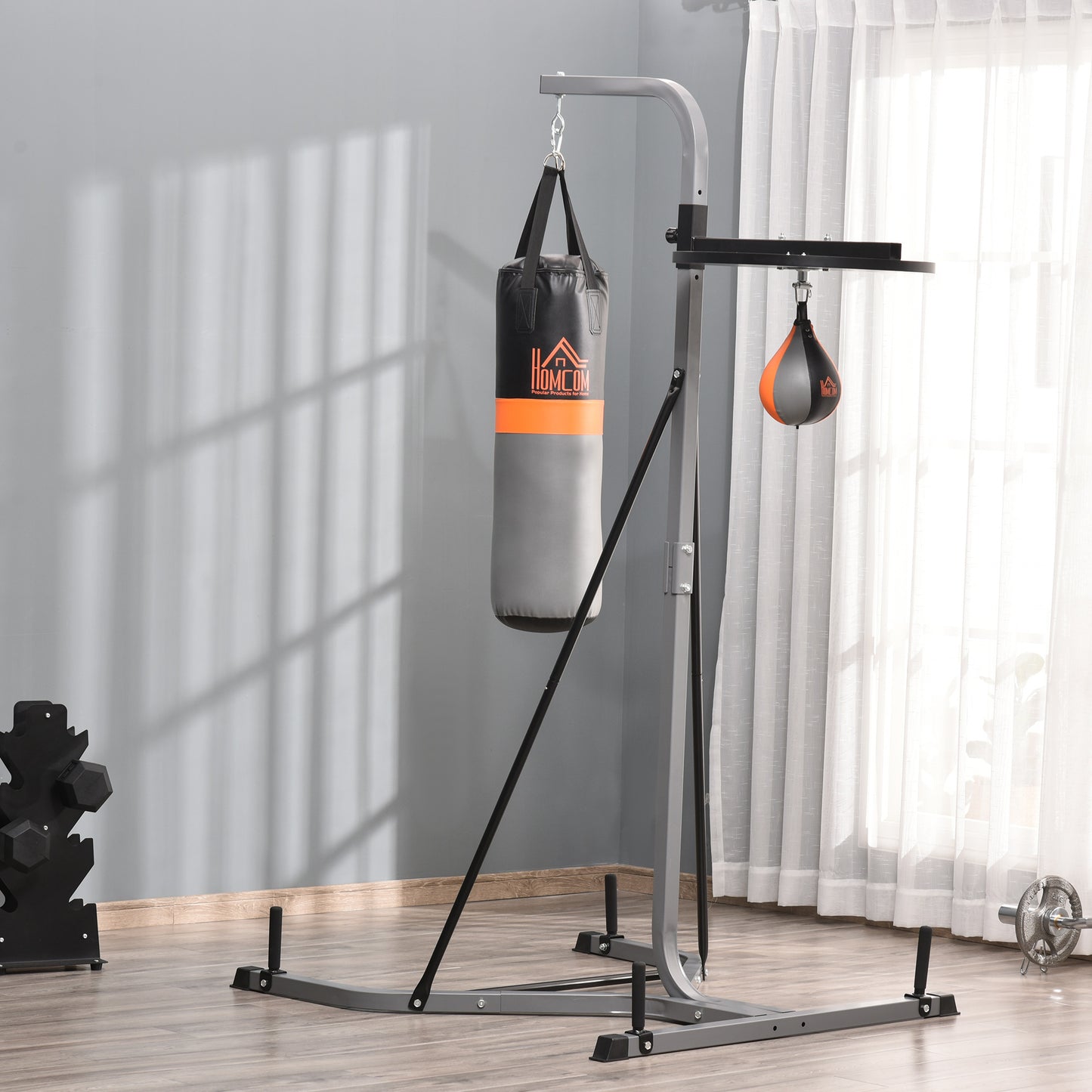 Bokszak Standaard – Bokszakhouder – Punching Bag Stand – Bokspaal – Boksbal – Verstelbare Hoogte 167-187 cm – Inclusief 20 kg Bokszak – Stalen Frame 100 kg Belastbaar