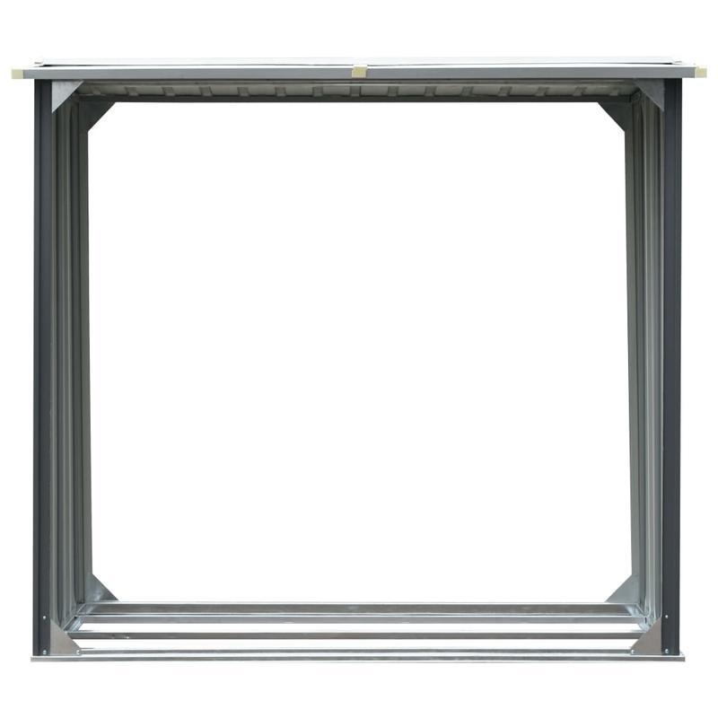 Houthok – Houtopslag – Brandhoutrek – Houtberging – Haardhout Rek – Verzinkt Staal – Weerbestendige Grijze Coating – 172 x 91 x 154 cm – Stevig Duurzaam Frame