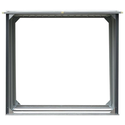 Houthok – Houtopslag – Brandhoutrek – Houtberging – Haardhout Rek – Verzinkt Staal – Weerbestendige Grijze Coating – 172 x 91 x 154 cm – Stevig Duurzaam Frame