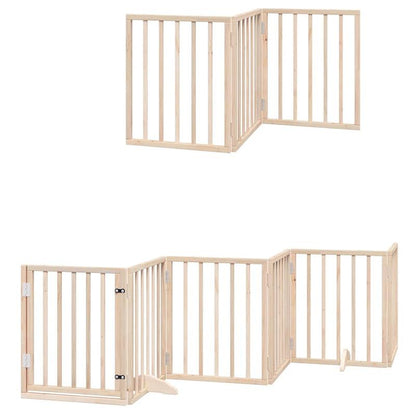 Houten Hondenren – Hondenren Binnen – Hondenren Buiten – Houten Dierenren – Hondenafscheiding – 9-delig Modulair – Populierenhout Stevig – Tot 450 cm Verstelbaar
