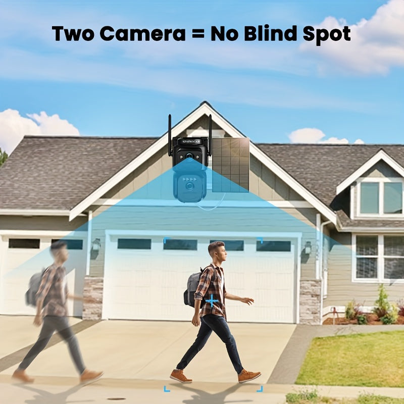Beveiligingscamera Set – Draadloze Camera – Wifi Camera – Zonnepaneel Camera – Buiten Camera – 4-delig – 10x Zoom – 360° Draaibaar – 2K FHD – Bewegingsdetectie – Kleurennachtzicht – Spotlight Alarm – Twee-weg Audio