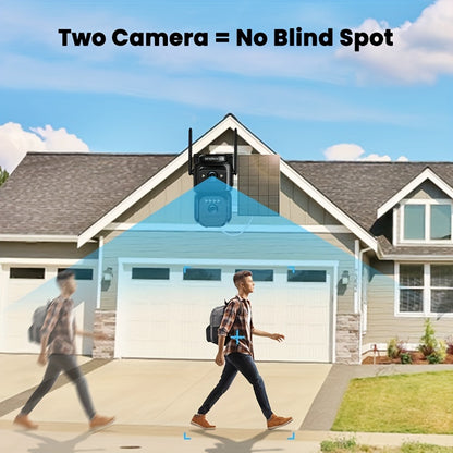Beveiligingscamera Set – Draadloze Camera – Wifi Camera – Zonnepaneel Camera – Buiten Camera – 4-delig – 10x Zoom – 360° Draaibaar – 2K FHD – Bewegingsdetectie – Kleurennachtzicht – Spotlight Alarm – Twee-weg Audio