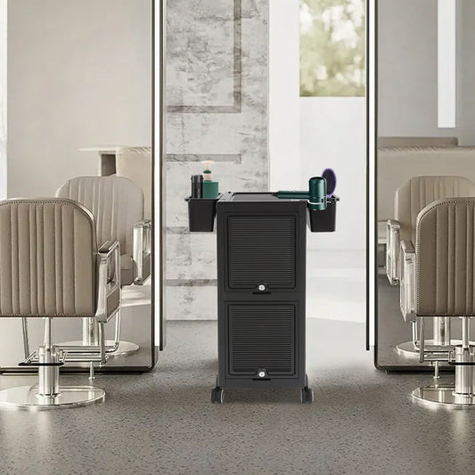 Heavy-Duty Rolling Salon Storage Cart with 6 Trays & 2 Baskets - Mobile Beauty Organizer with Locking Wheels, Large Capacity Salon Cart, Sturdy Metal Frame & ABS Construction, Space-Saving Design for Salon, Spa, Barber Shop,
