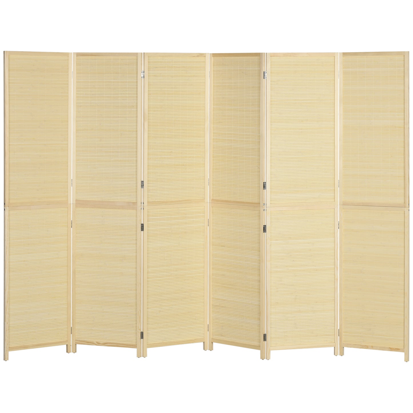 Kamerscherm – Kamerverdeling – Roomdivider – Scheidingswand – Kamerscherm bamboe – 6 Panelen – 270x180 cm – Lichtgewicht & Natuurlijk materiaal