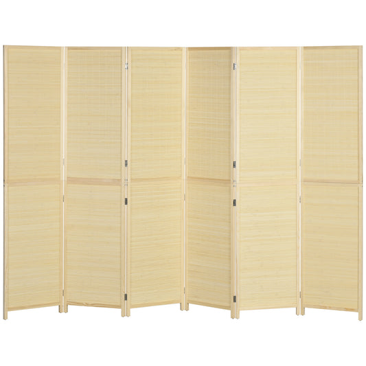 Kamerscherm – Kamerverdeling – Roomdivider – Scheidingswand – Kamerscherm bamboe – 6 Panelen – 270x180 cm – Lichtgewicht & Natuurlijk materiaal