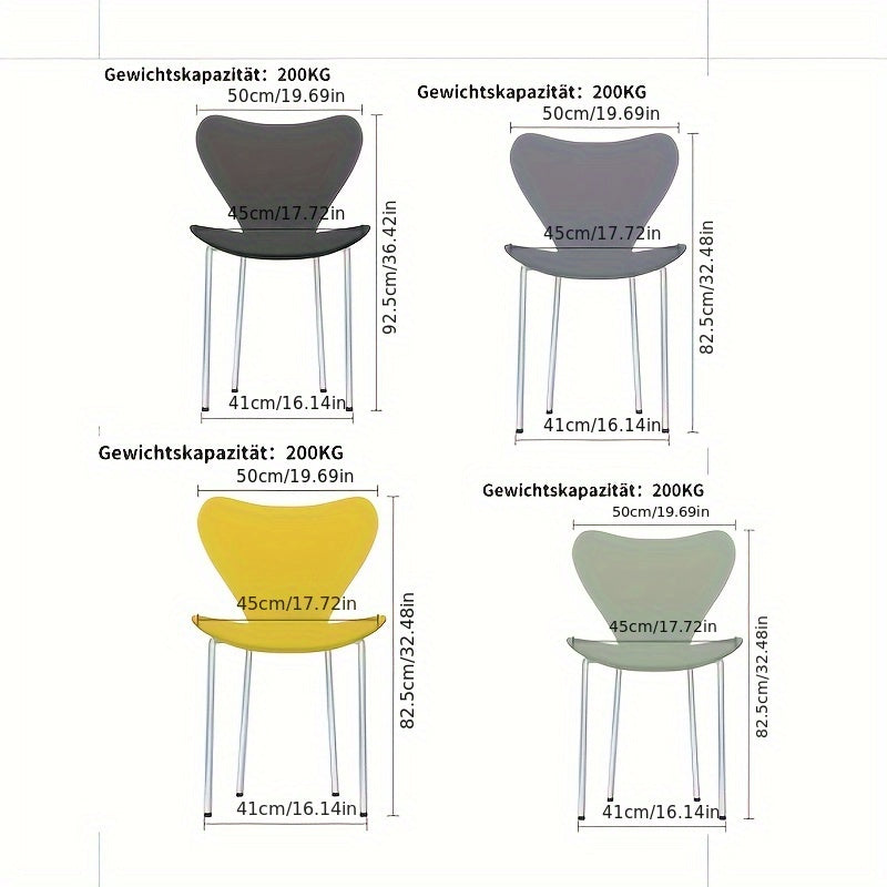 Stapelbare Stoelen – Eetkamerstoelen – Bureaustoelen – Kantinestoelen – Wachtruimte Stoelen – Set Van 4 – Ruimtebesparend – Makkelijk Schoon Te Maken