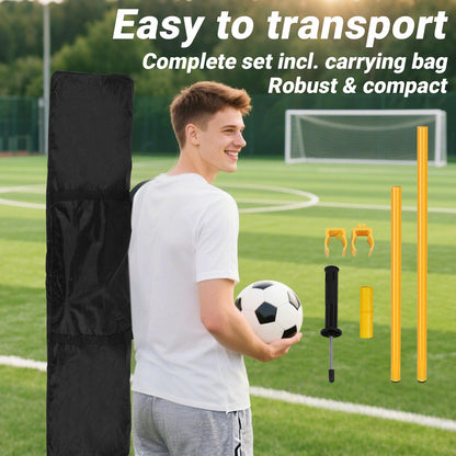 Voetbal Trainingspalen – Agility Poles – Slalom Pionnen – Wendbaarheid Spelershulpmiddel – 6 Stuks Set – 180 cm Lang – Duurzaam Kunststof – Inclusief Draagtas