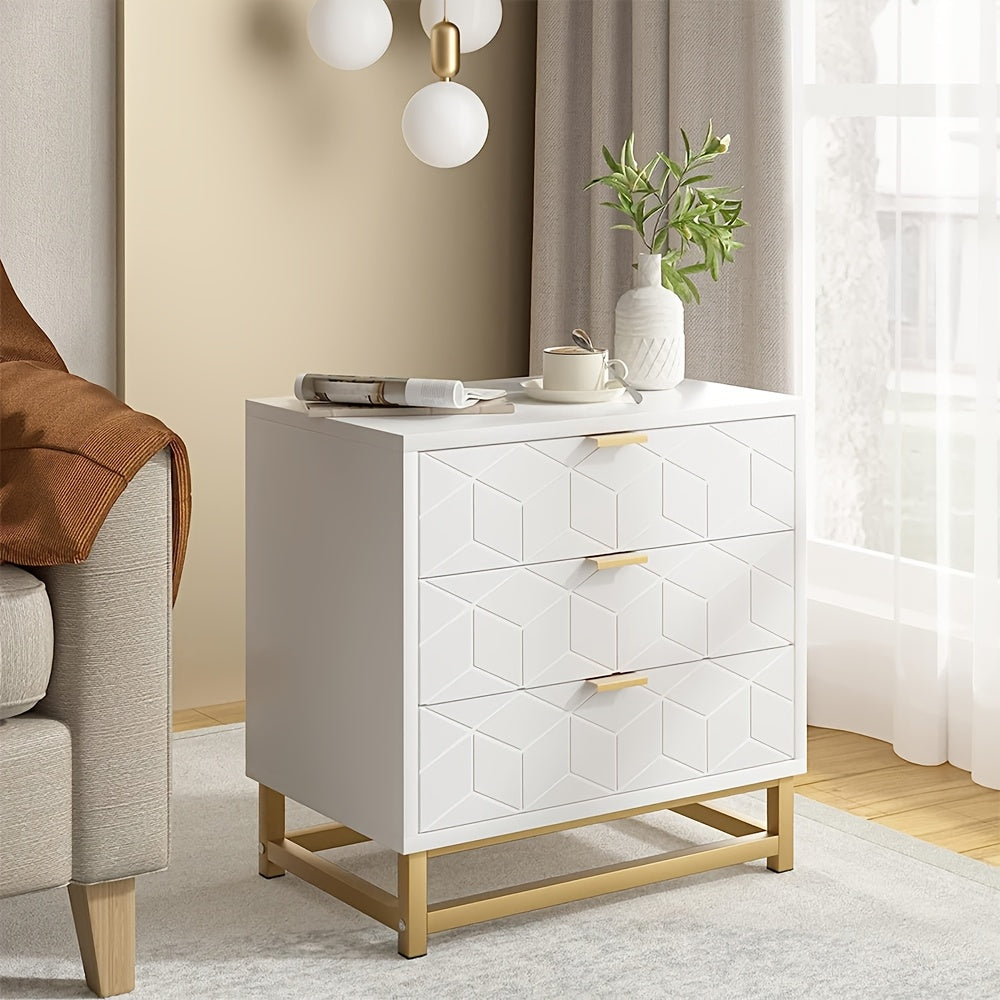 Commode – Ladekast – Dressoir – Opbergkast – Kast – Hoog Model – 3 Lades – Wit – Ruime Opbergruimte – Onderhoudsvriendelijk Kunststof