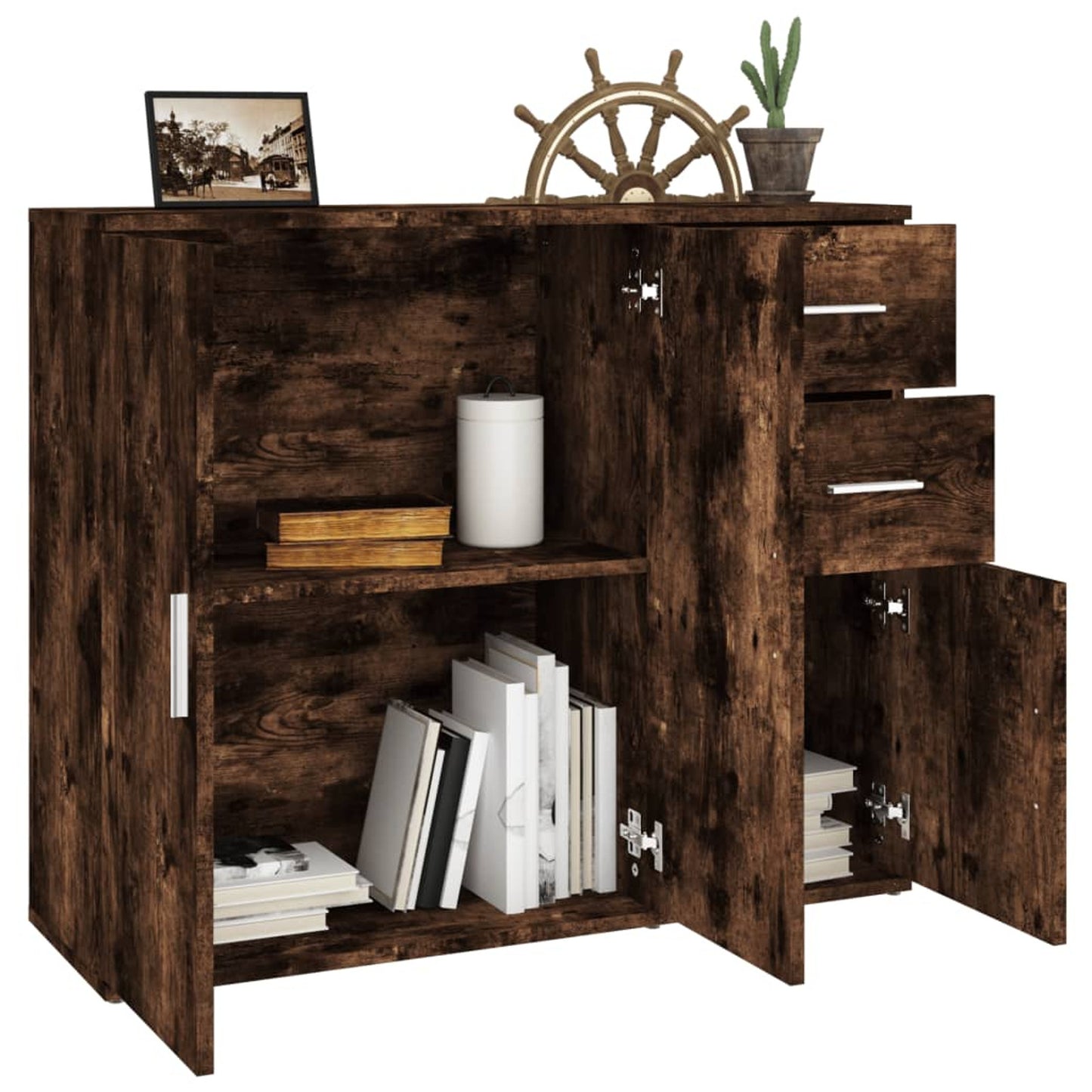 Sideboard – Dressoir – Kast – Opbergmeubel – Buffetkast – Gemaakt van Kunststofhout – Afmetingen 91x29,5x75 cm
