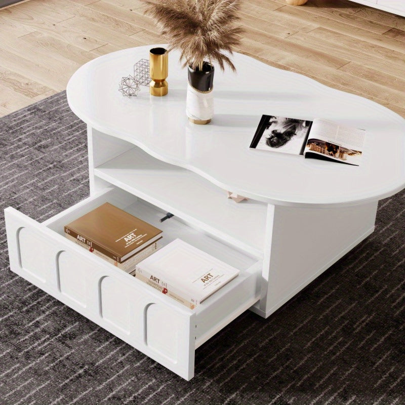 Salontafel – Tafel – Vintage Tafel – Woonkamertafel – Koffietafel – Wit Vintage Design – Stevige Metalen Constructie