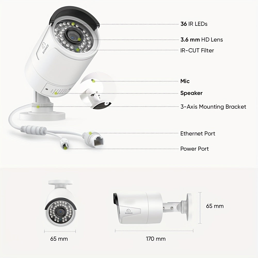 Bewakingsset 8-kanaals – Beveiligingscamera Set – CCTV Cameras – Surveillance System – 2TB HDD Variant – 8MP Beeldkwaliteit – AI Persoons- en Voertuigdectie