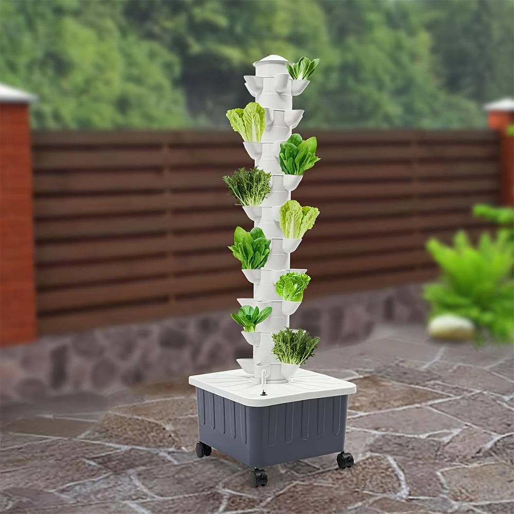 Hydrocultuurtafel – Kweektafel – Kweeksysteem – Moestuintafel – Hydroponic Systeem – 15 Lagen Met 45 Plantlocaties – Waterpomp Met Timer En Verplaatsbare Watertank
