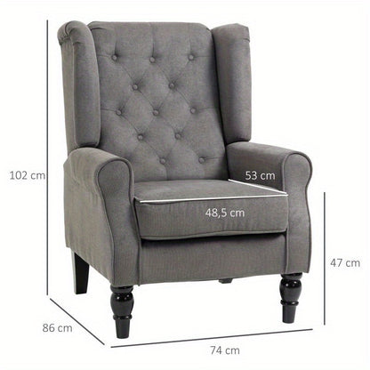Fauteuil – Lounge Stoel – Relaxstoel – Leesstoel – Zithoekstoel – Handmatig Verstelbaar – Memory Foam Zitkussen – Donkergrijs – Stevig Tot 160 kg – Eenvoudig Schoon Te Maken