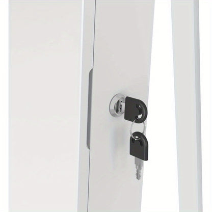 Sieradenkast – Sieradenorganizer – Sieradenbox – Make-upkast – Draaibare Organizer – Wit – Volledige Lengte Spiegel – Veilig Slot Met Sleutel