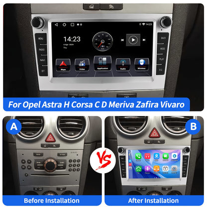 Android 14 Autoradio – 2-DIN Multimedia Speler – 7 Inch Touchscreen Radio – Auto Stereo Systeem – Bluetooth CarPlay Android Auto – Draadloos WiFi GPS – 4GB RAM 64GB Opslag