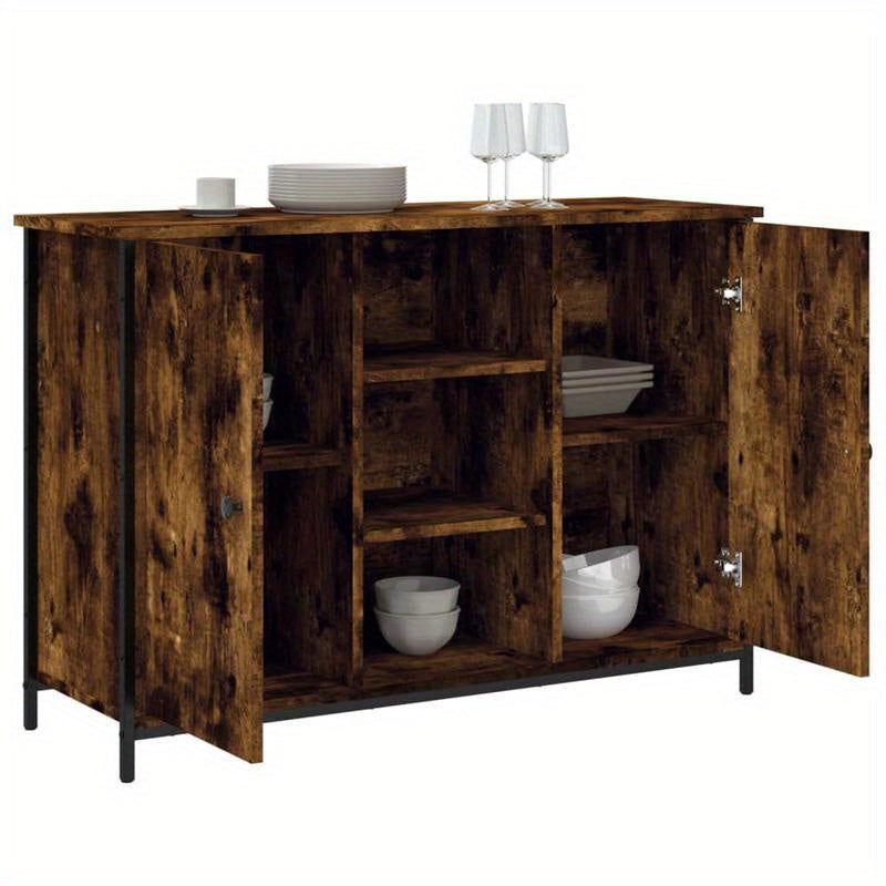 Dressoir – Opbergkast – Ladekast – Buffetkast – TV-meubel – Hout – Gerookte Eik – 100x35x70 cm – Duurzaam & Ruimtebesparend