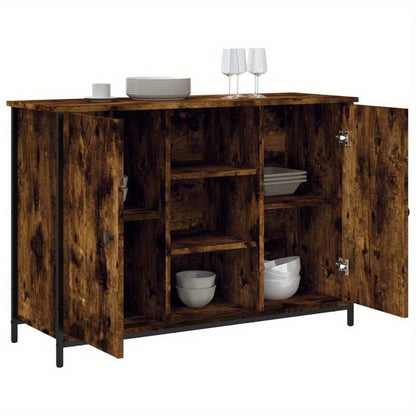 Dressoir – Opbergkast – Ladekast – Buffetkast – TV-meubel – Hout – Gerookte Eik – 100x35x70 cm – Duurzaam & Ruimtebesparend