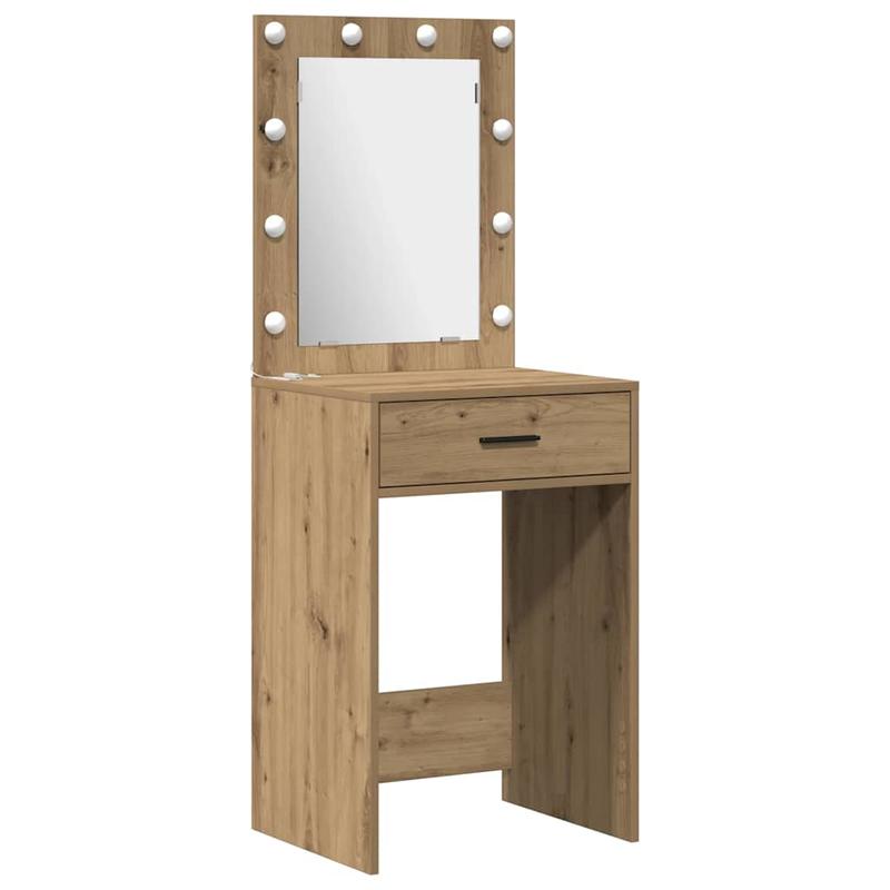 Kaptafelset – Kaptafel – Make-uptafel – Dressing Table – Toilettafel – Eikenkleur – Compact 50x41x135 cm – Duurzaam Plaatmateriaal