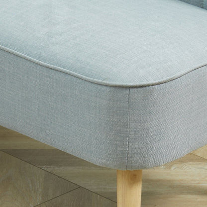 2-zits bank – tweezitsbank – loveseat – zitbank – bankstel – retro design – duurzaam hardhouten frame – lichte linnen stof