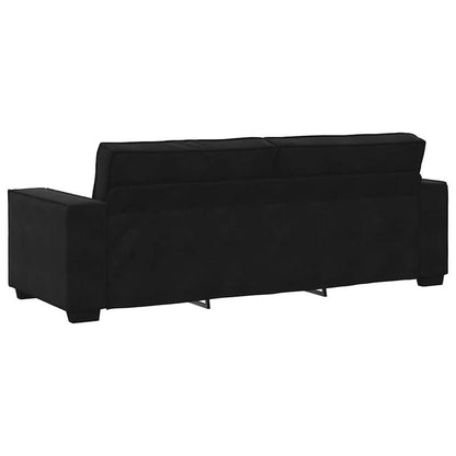 Zwarte Sofa – Bankstel – Loungebank – Zitbank – Velvet Bank – Met 3 Zachte Velvet Kussens – Vlekbestendig – Gemakkelijk Schoon Te Maken