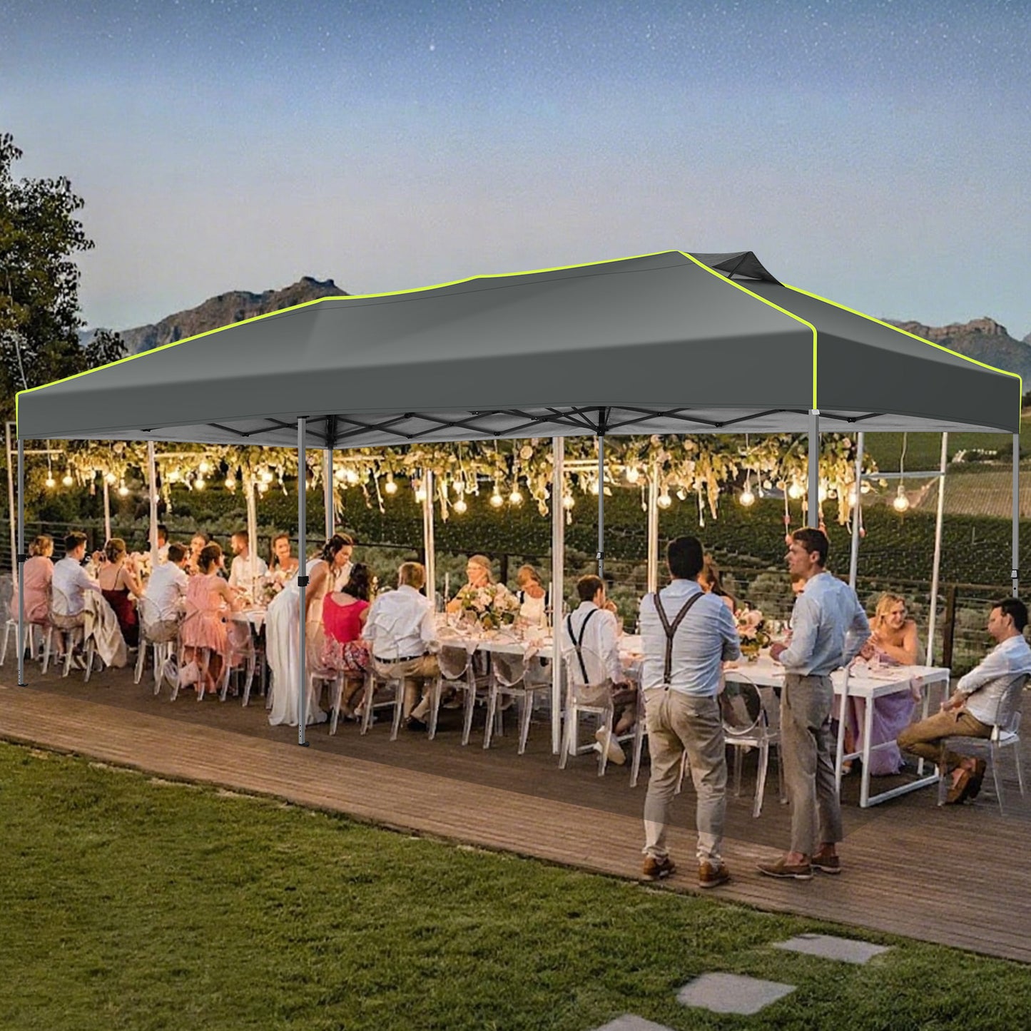 Pop-up Partytent – Zomertent – Vouwtent – Canopy – Tuinpaviljoen – 3x6m Met 6 Afneembare Zijwanden – Verstelbare Hoogte En Stevig Frame – Wit