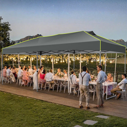 Pop-up Tent – Partytent – Tuinkamer – Vouwtent – Zonnescherm – Grijs – 3x6m Met 6 Afneembare Zijwanden – 3 Hoogtes Verstelbaar