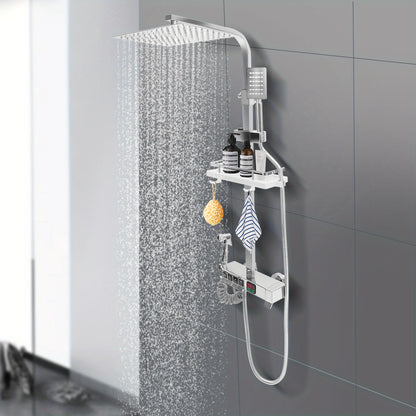 Douche Systeem – Regendouche – Doucheset – Handdouche – Douchekraan – 20x20 cm Regendouchekop – LED Temperatuurdisplay