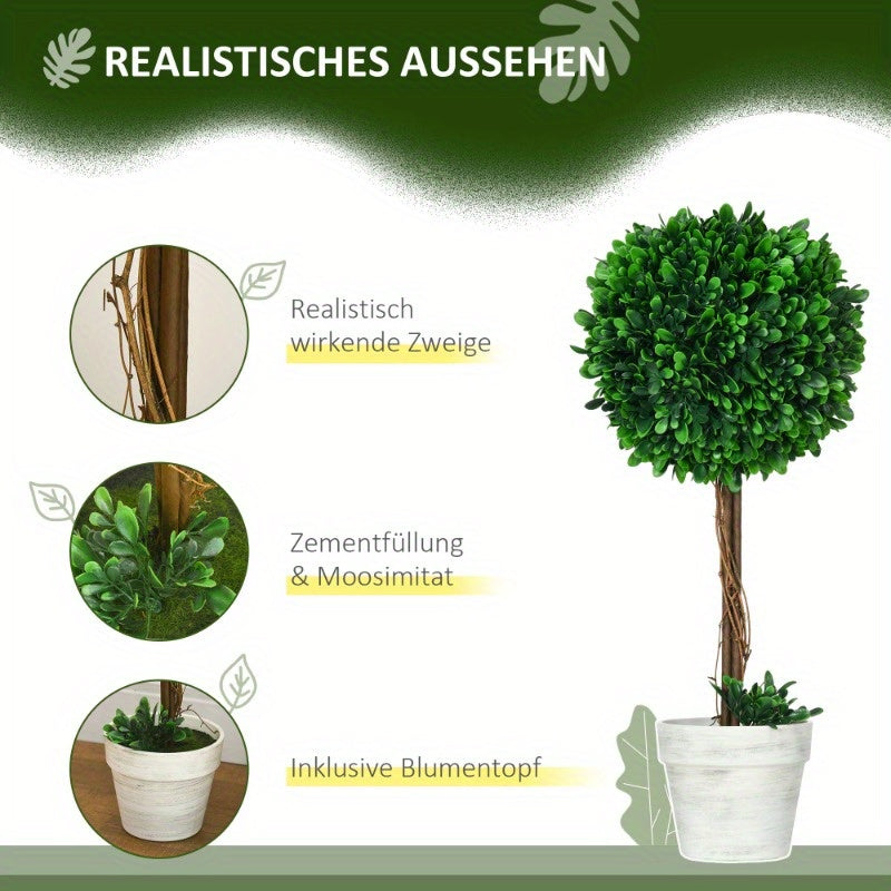 Kunstplant – Kunstboom – Namaakplant – Nepplant – Sierplant – 2 Stuks 60cm Hoog – UV Bestendig Potted Boom Voor Binnen En Buiten