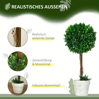 Kunstplant – Kunstboom – Namaakplant – Nepplant – Sierplant – 2 Stuks 60cm Hoog – UV Bestendig Potted Boom Voor Binnen En Buiten