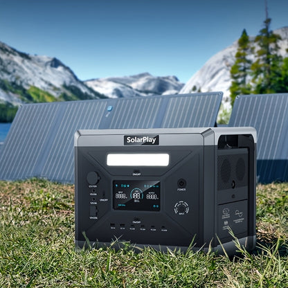 Oplaadstation – Power Station – Draagbare Batterij – Noodstroomvoorziening – Solar Generator – 2400W Hoog Vermogen – 400W Zonnepaneel Inclusief