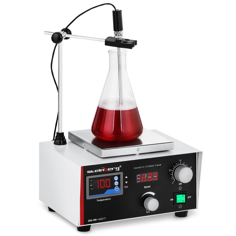 Roerplaat – Magnetische Roerder – Laboratorium Mixer – Magnetisch Mengpaneel – Roermixer – Digitale Temperatuurregeling 5-100°C – Instelbare Timer 0-120 Minuten