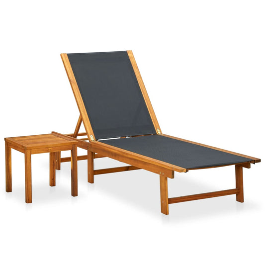 Houten Tuinstoel – Lounger – Ligstoel – Tuinstoel Met Tafel – Acaciahout – Verstelbare Rugleuning – Weerbestendig