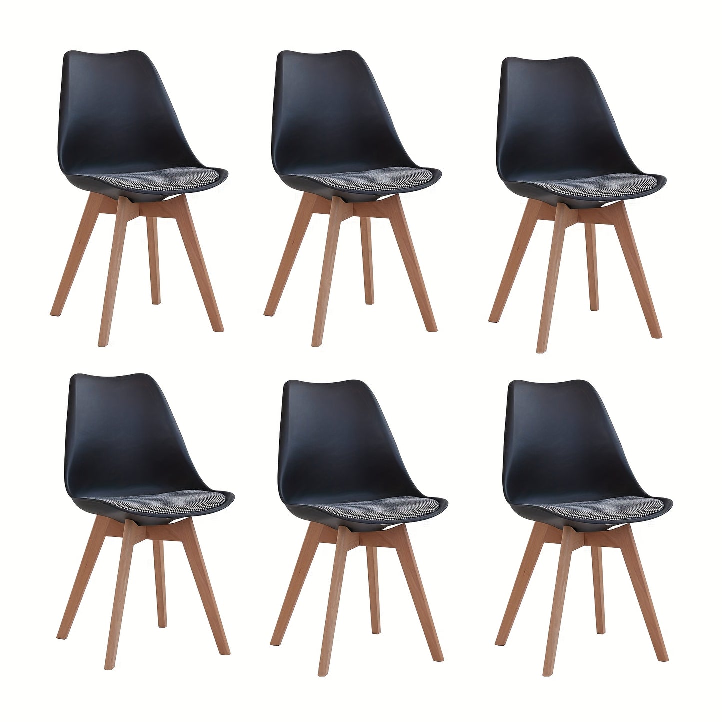 Eetkamerstoel – Stoel – Keukenstoel – Designstoel – Woonkamerstoel – Zwart – Stoffen Bekleding – Massief Beukenhout